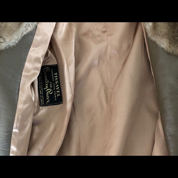 French Vintage Hooded TISSAVEL FauxFur Long Coat M - Picture 6 of 6